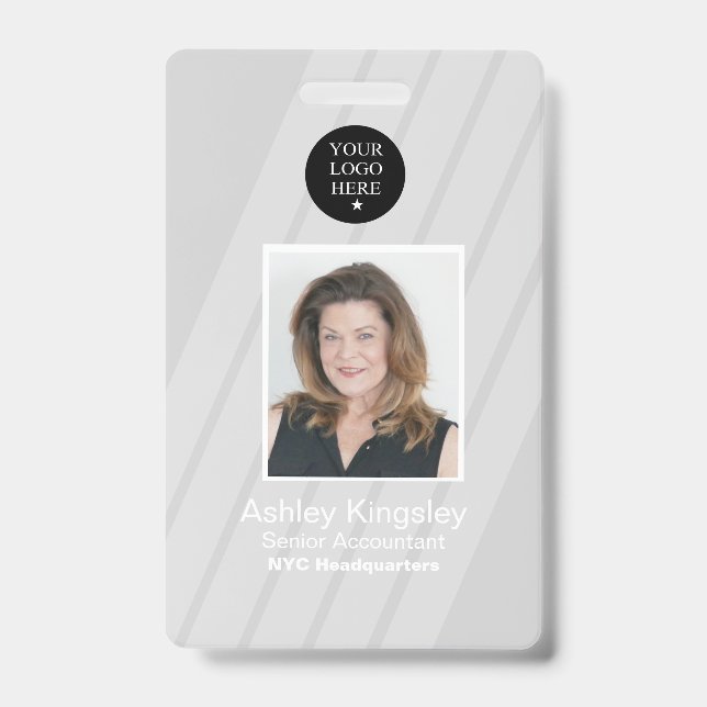 Grey Employee Photo Badge Corporate Security (Front)