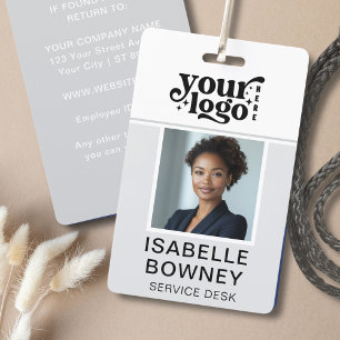Grey Employee Photo ID Company Security Badge