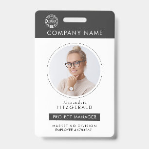 Grey   Employee Photo ID Company Security Badge