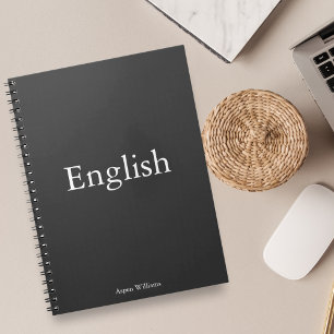 Grey English Personalized Educational Notebook