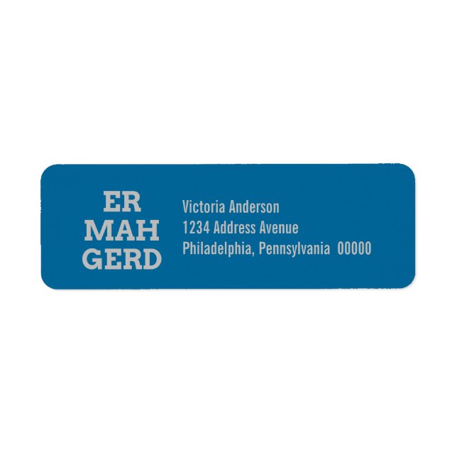 Grey Ermahgerd Return Address Labels (Front)