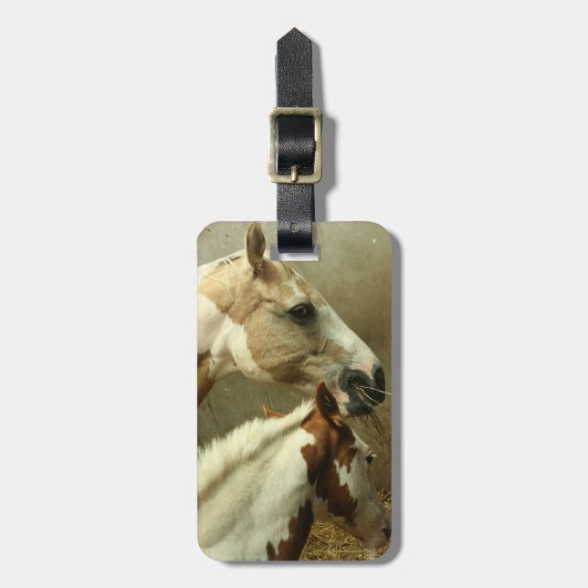 Grey Eventing Horse Luggage Tag (Front Vertical)