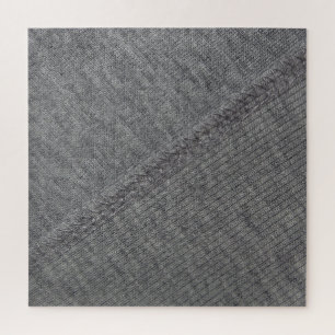 Grey fabric: abstract stitched texture. jigsaw puzzle