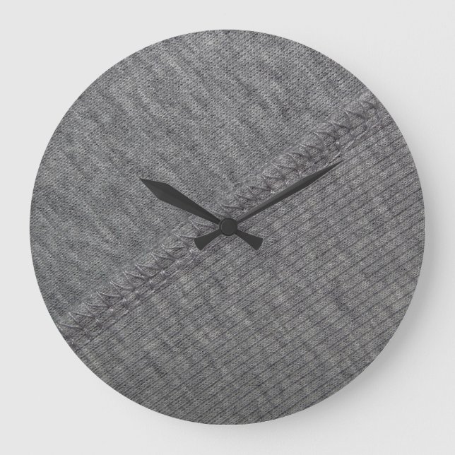 Grey fabric: abstract stitched texture. large clock (Front)