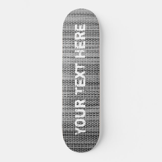 Grey Fabric Cloth - Add Your Text - Customizable Skateboard (Front)