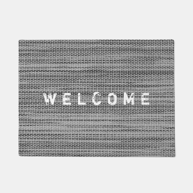 Grey Fabric Cloth - Welcome - Customizable Doormat (Front)
