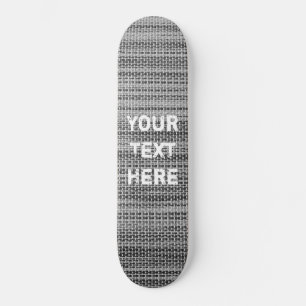 Grey Fabric Skateboard Design Your Text Name
