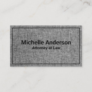 Grey Fabric Texture   Black Border Business Card