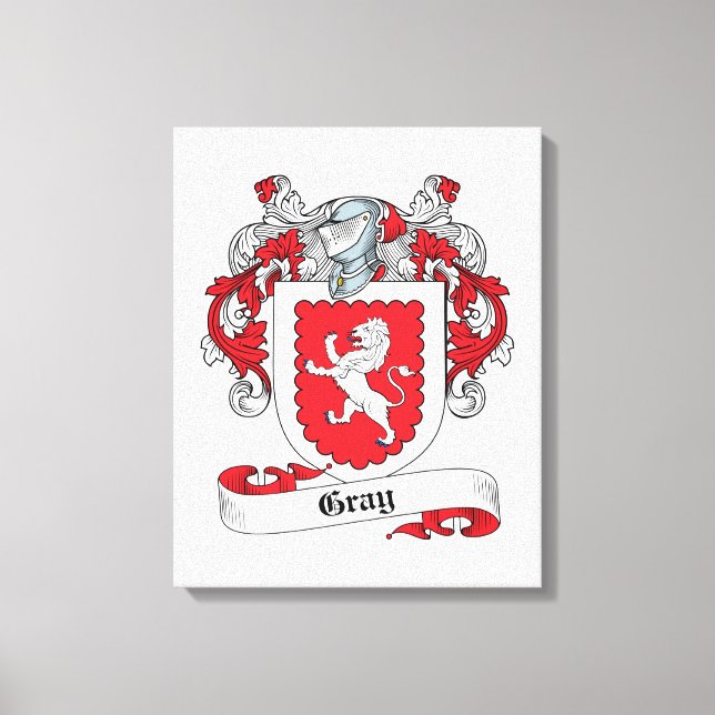 Grey Family Crest Canvas Print (Front)