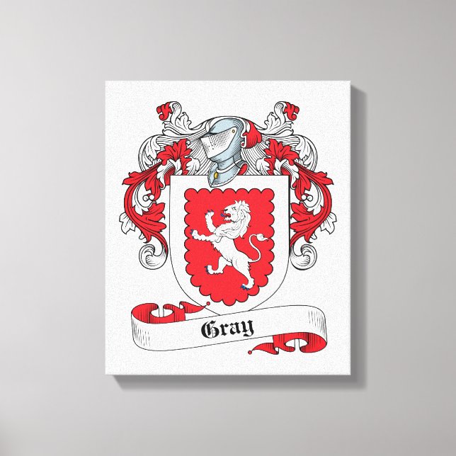 Grey Family Crest Canvas Print (Front)