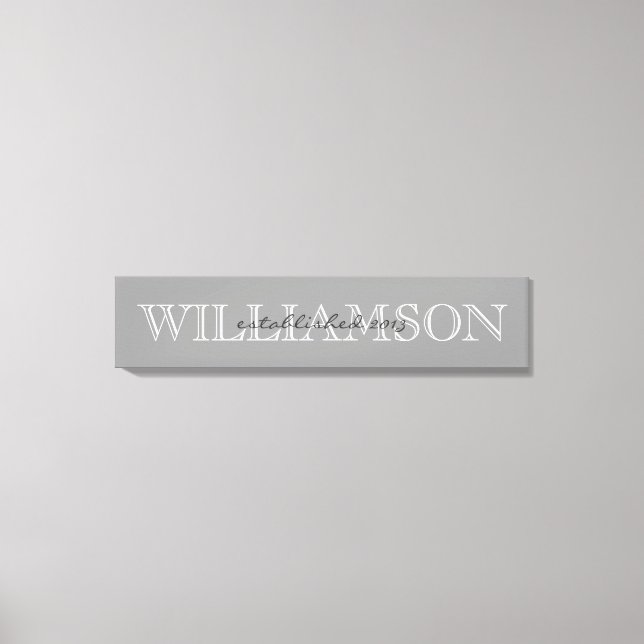 Grey Family Name Monogram Sign (Front)