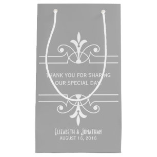 Grey Fancy Ornamental Gift Bag