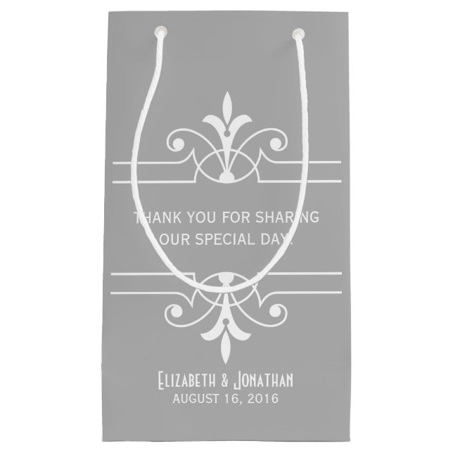 Grey Fancy Ornamental Gift Bag (Front)