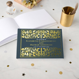 Grey Fantasy Royal Medieval Sword Wedding Guest Book