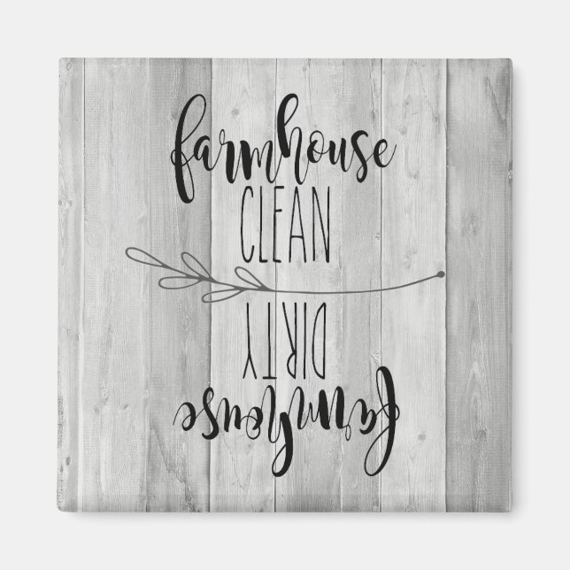 Grey Farmhouse Clean/Dirty Dishwasher Magnet (Front)