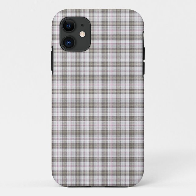 Grey fashion tartan Case-Mate iPhone case (Back)