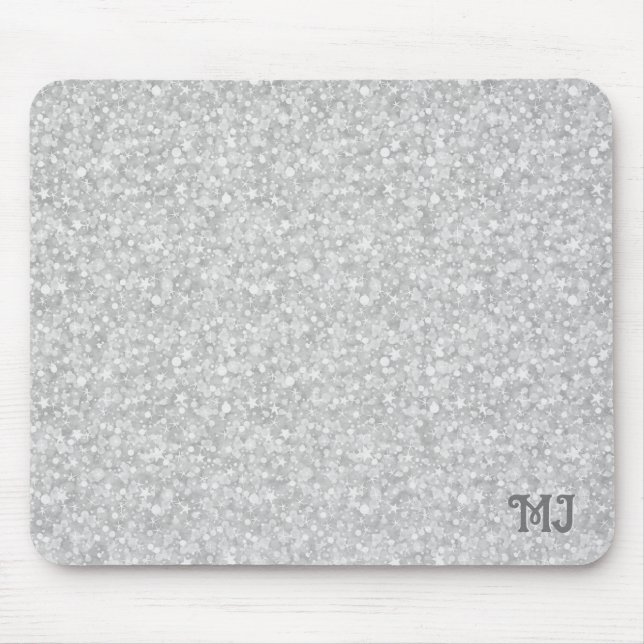 Grey faux glitter background cloth placemat servin mouse pad (Front)