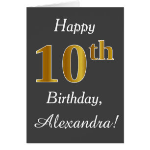 Grey, Faux Gold 10e anniversaire + Nom personnalis