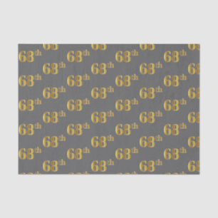 Grey, Faux Gold 68th (Sixty-Eighth) Event Tissue Paper