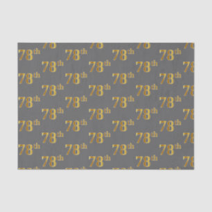 Grey, Faux Gold 78th (Seventy-Eighth) Event Tissue Paper