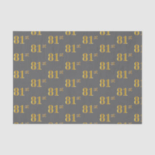 Grey, Faux Gold 81st (Eighty-First) Event Tissue Paper