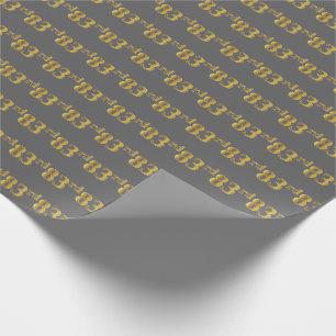 Grey, Faux Gold 83rd (Eighty-Third) Event Wrapping Paper