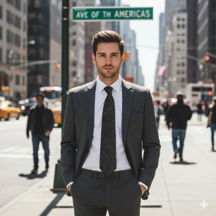 Grey Faux Leather   Tie