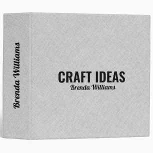 Grey faux linen texture 3 ring binder