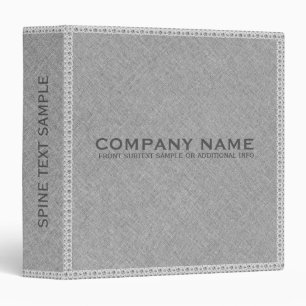 Grey Faux Linen With White Glitter Accents Binder