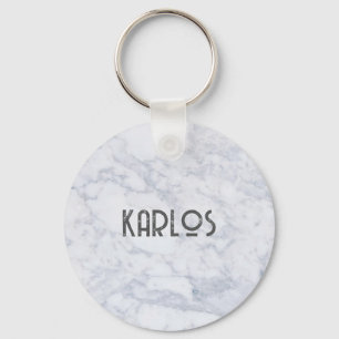 Grey faux marble background 2 keychain