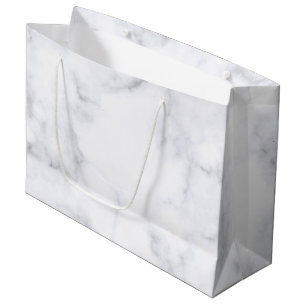 Grey faux marble texture large gift bag