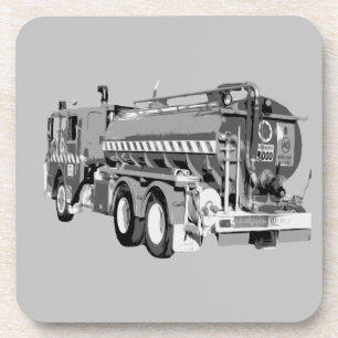 Grey Fire Truck Oil Paint, Coasters