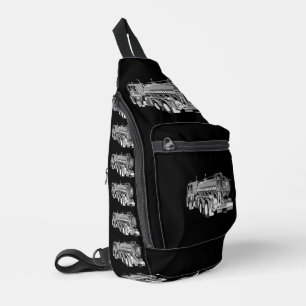 Grey Fire Truck Oil Paint,  Sling Bag