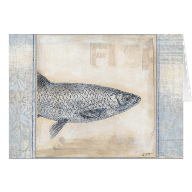 Grey Fish on Beige Background (Front Horizontal)