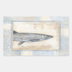 Grey Fish on Beige Background Sticker