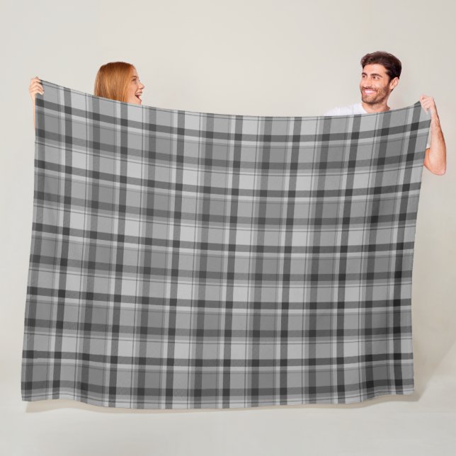 Grey Flannel Print, Fleece Blanket, 60"x 80" (In Situ)