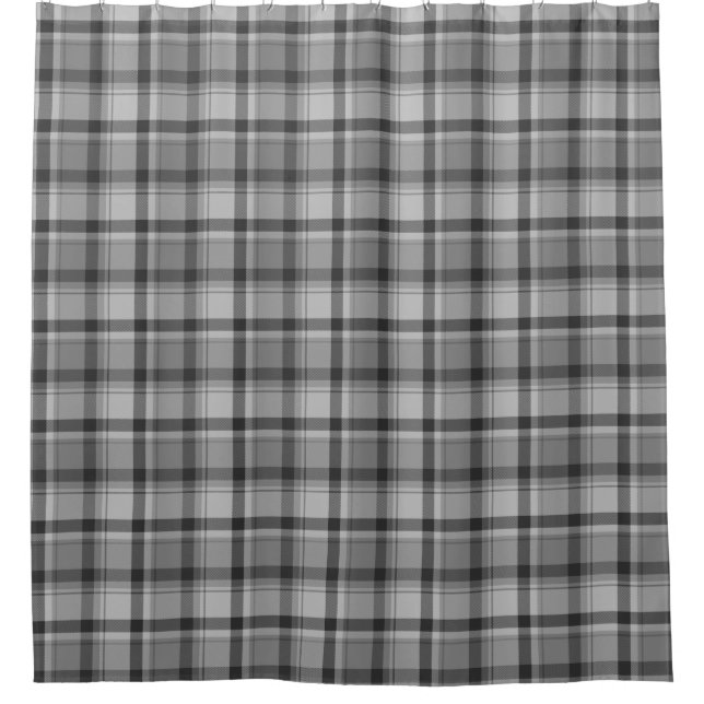 Grey Flannel Print Shower Curtain (liner separate) (Front)
