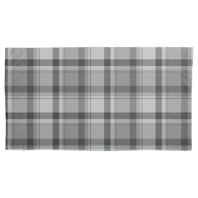Grey Flannel Print Single Pillowcase, King Size Pillowcase (Front)