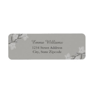 Grey Floral Address Labels