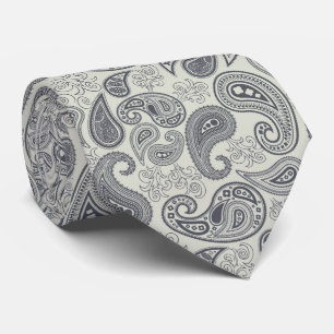 Grey Floral Cashmere Pattern Tie