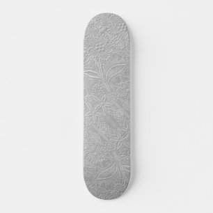 Grey Floral Embossed Look Skateboard