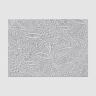 Grey Floral Embossed Look Tissue Paper