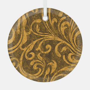 Grey floral, high-resolution seamless texture. glass ornament