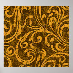 Grey floral, high-resolution seamless texture. poster