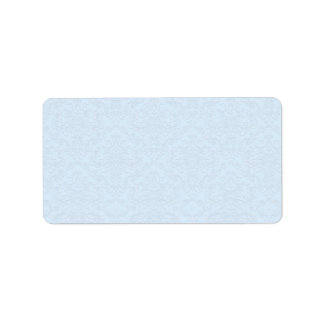 Grey floral on light blue background label