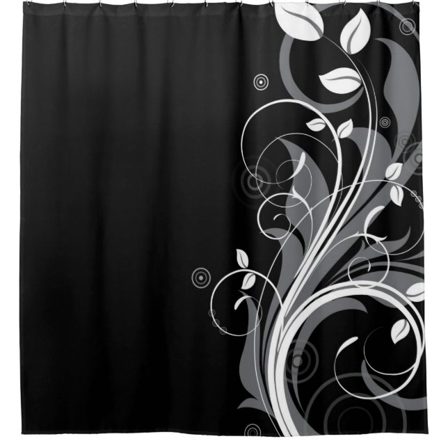 Grey Floral Pattern on Black (Front)