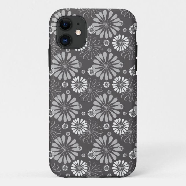 grey floral phone case (Back)