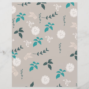 Grey Floral scrapbook paper