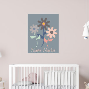 Grey Flower Market Poster