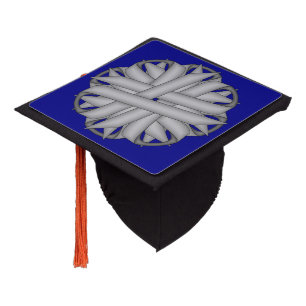 Grey Flower Ribbon by Kenneth Yoncich Graduation Cap Topper